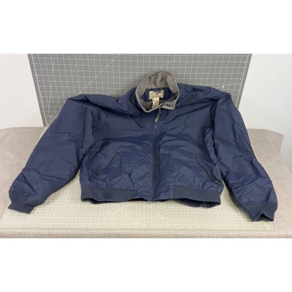 L.L. Bean Navy & Gray Lined Jacket XL Men's Nylon Polyester - Picture 1 of 9